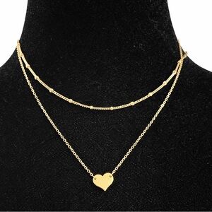 Dainty Gold Heart Layered Necklace - Women Jewelry-new